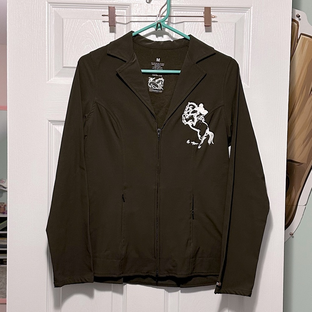 Kerrits AnimalToWear Softshell Jacket, Olive Green Size M